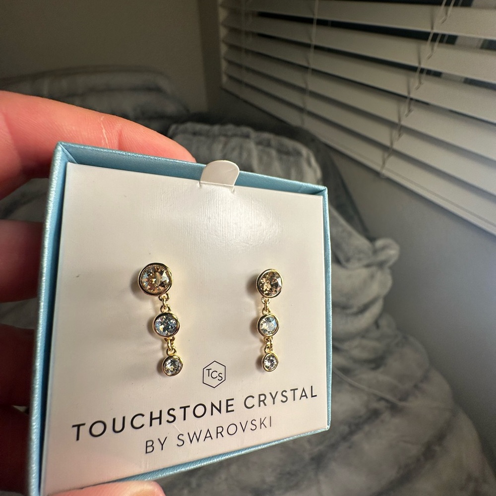 Crystal earrings Touchstone Crystal by Zwarovski - Picture 6 of 9